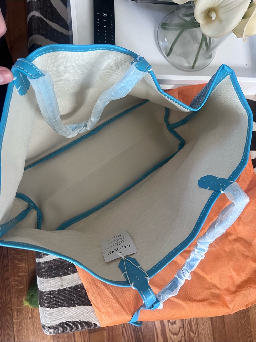Blue Tote Bag with Pouch - Picture 2 of 3